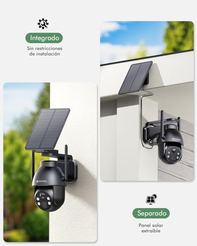 Detalle 2 de YESYAMO 2K Cámara de Vigilancia WiFi Exterior Solar 360°