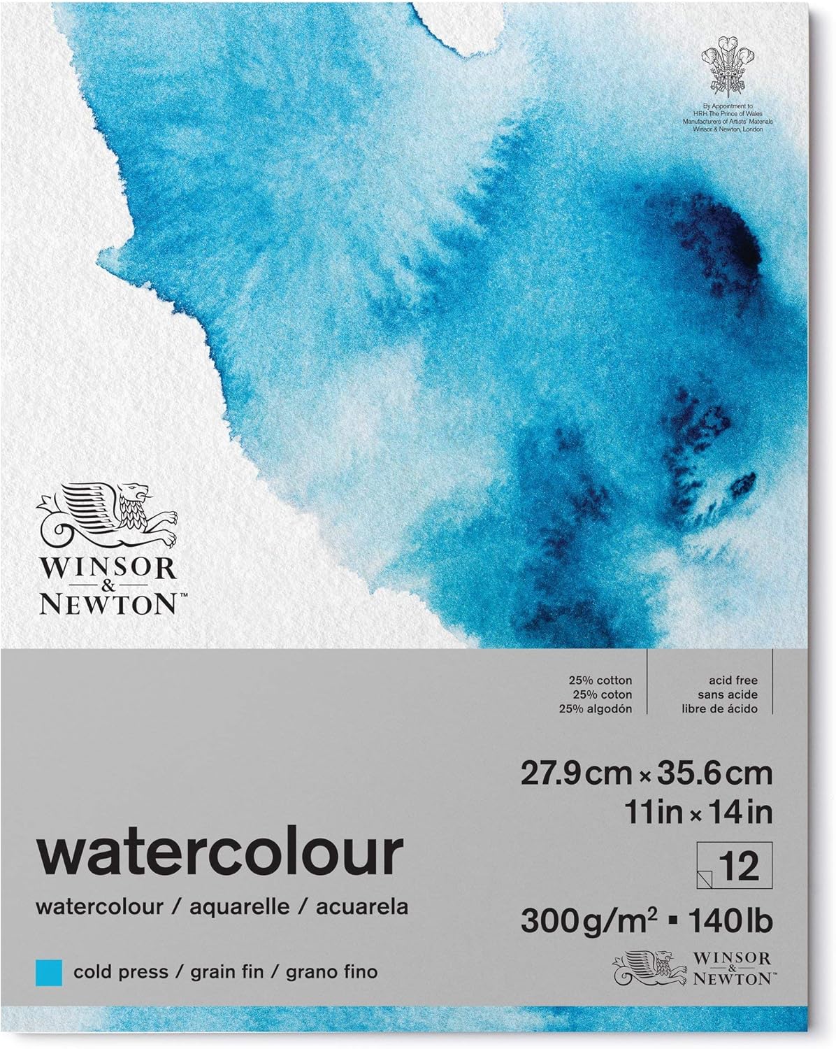 Thumbnail 6 de Winsor & Newton Papier Mélange 25% Coton Aquarelle Bloc Grain Fin 300G - A4, 12 Feuilles