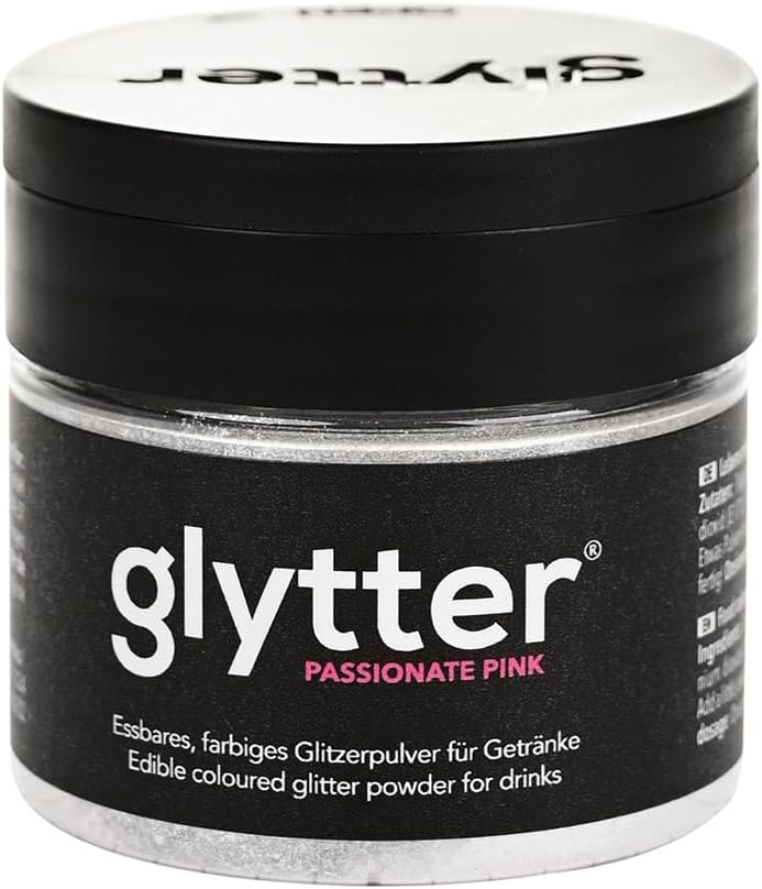 Detalle 2 de Glytter Glitzerpulver für Getränke in Pink – essbares Glitzerpuder für Drinks & Flüssigkeiten