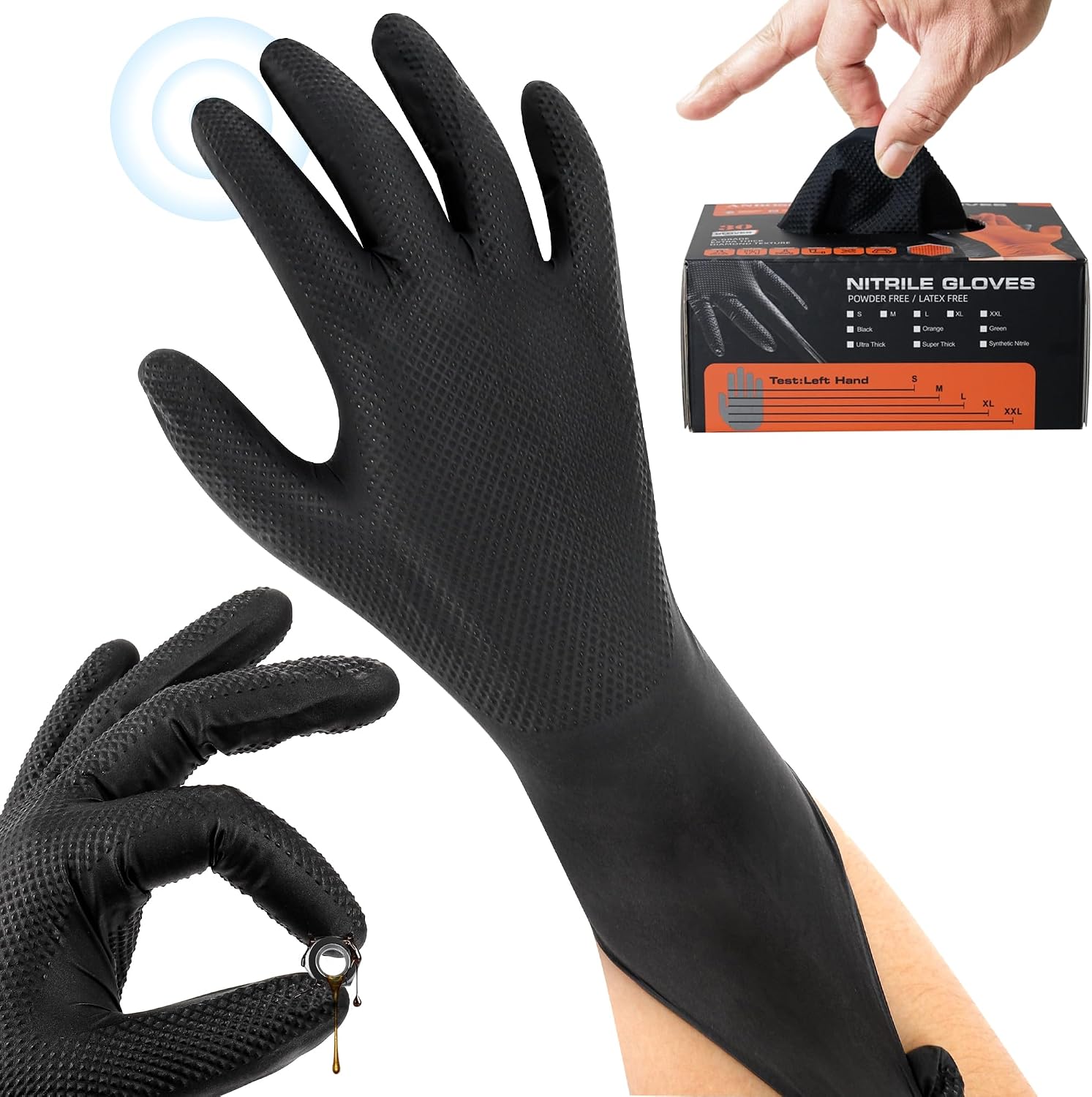 Detalle de WCY Disposable Nitrile Gloves, 9 mil
