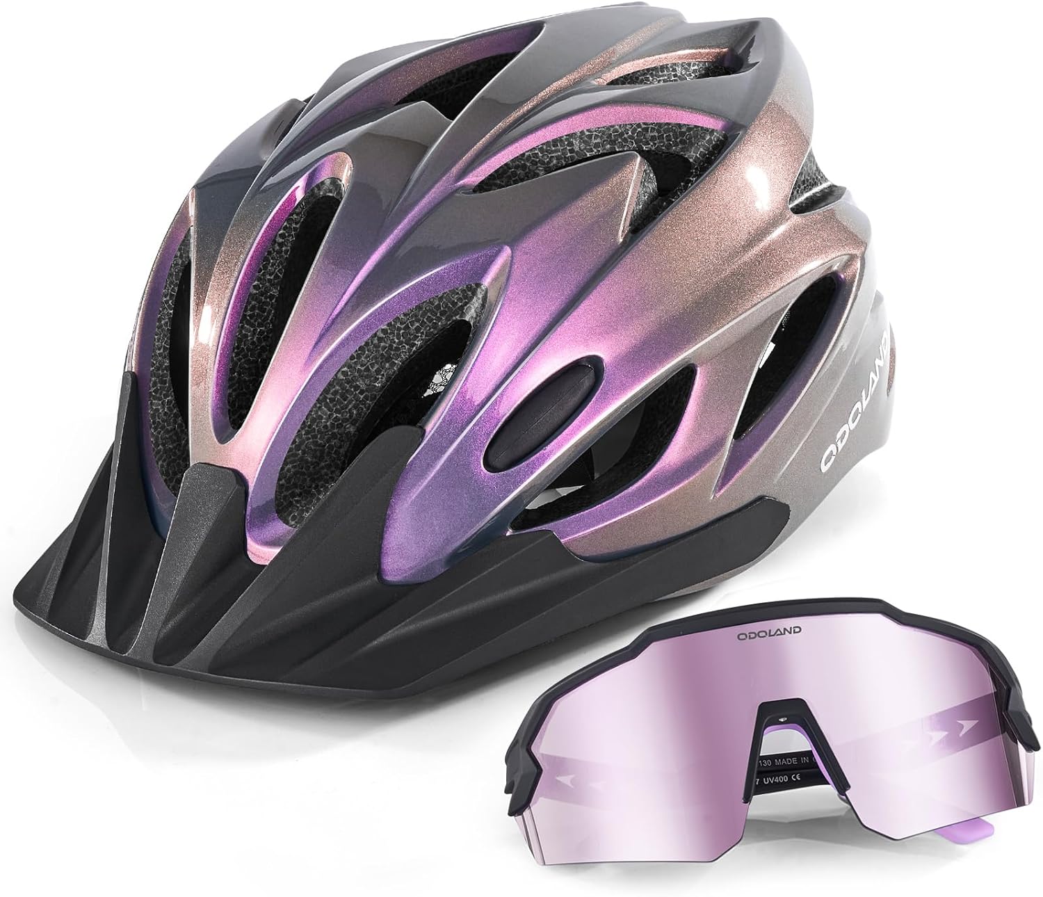 Thumbnail 6 de Odoland Fahrradhelm mit Radbrille Set – verstellbarer Rennrad- und MTB-Helm mit UV400-Schutz