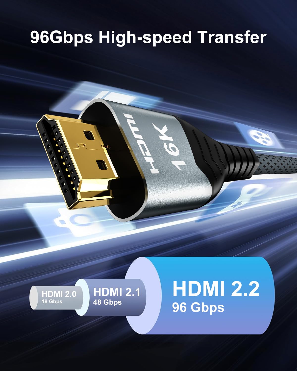 Detalle de ConnBull 16K HDMI 96Gbps 3m cable