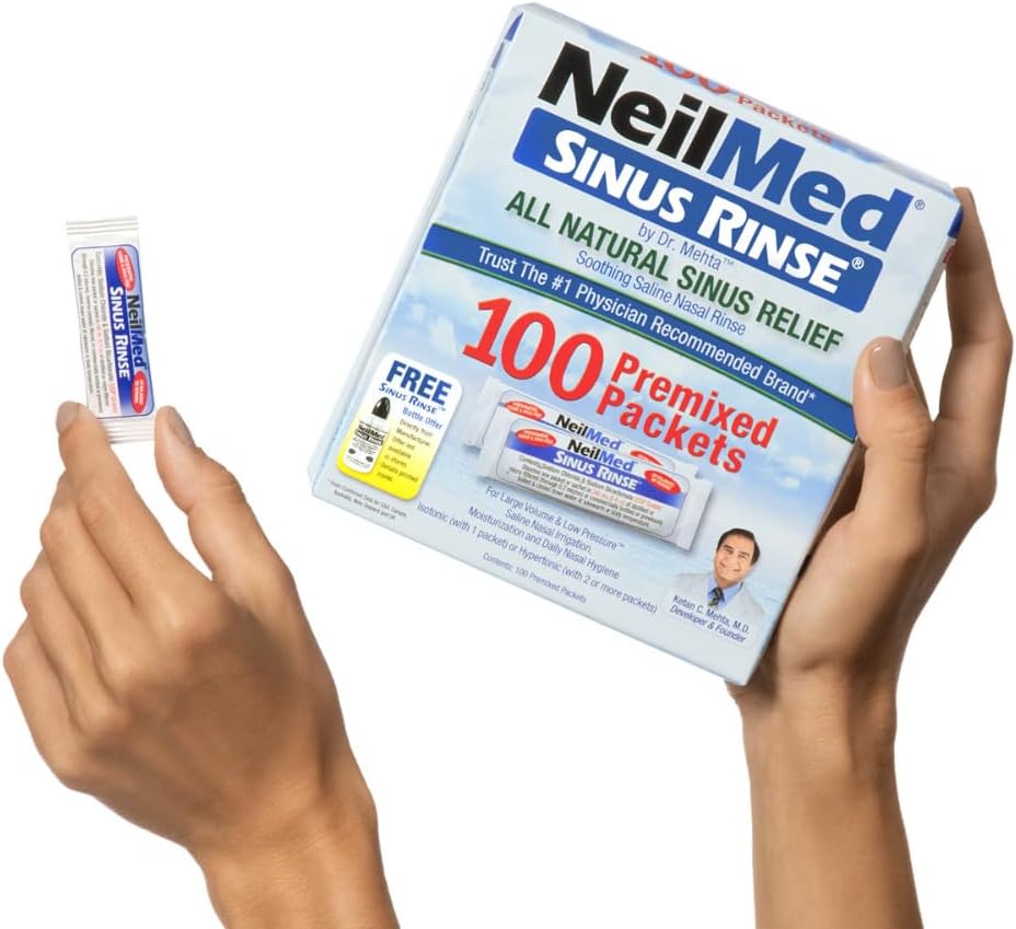 Detalle 2 de NeilMed Sinus Rinse All Natural Relief Premixed Refill Packets — 100 Count (Pack of 1)