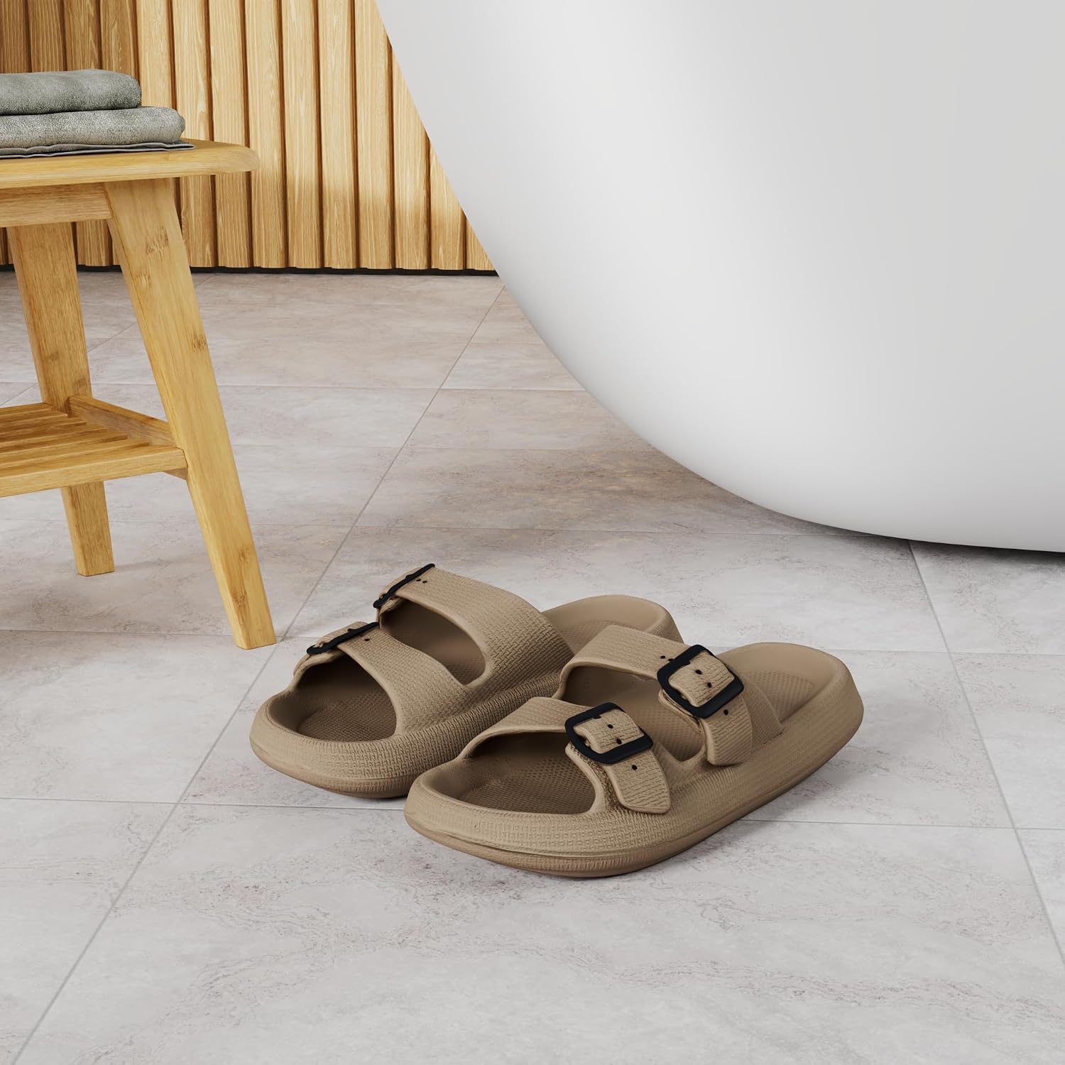 Thumbnail 1 de Weweya Pillow Sandals for Women and Men — Double Buckle Adjustable EVA Slides