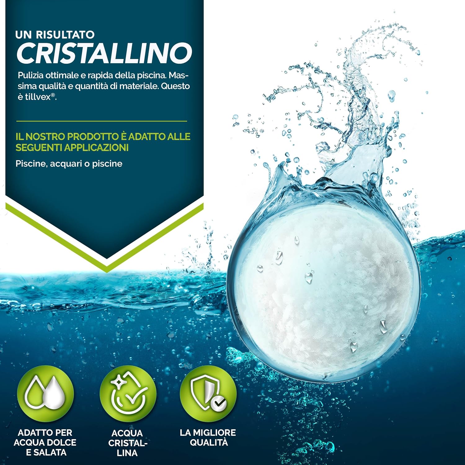 Detalle 2 de tillvex Palline filtranti 1400g per piscina