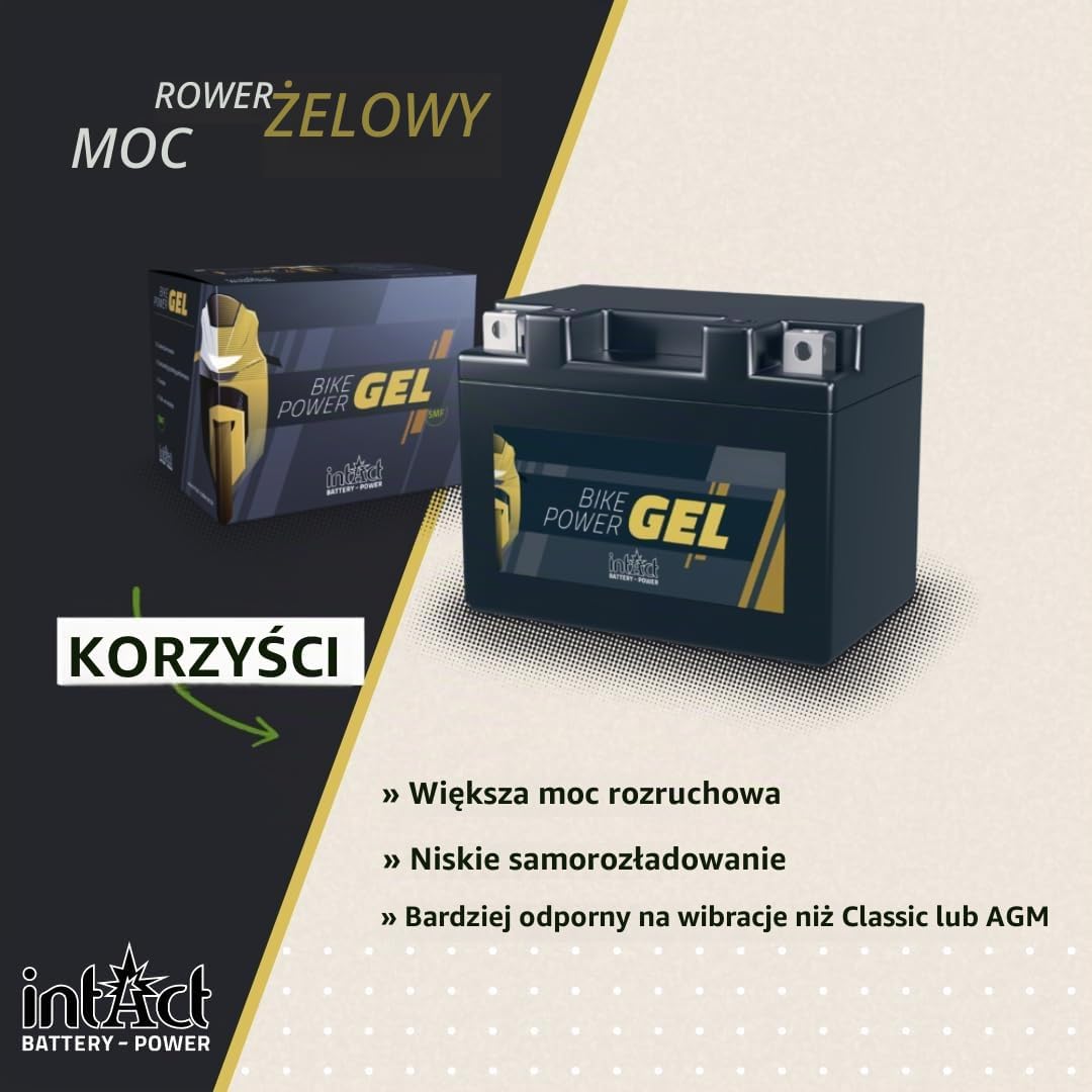Detalle 2 de intAct Bike-Power GEL12-7L-B – akumulator żelowy 12 V, 8 Ah, 130 A