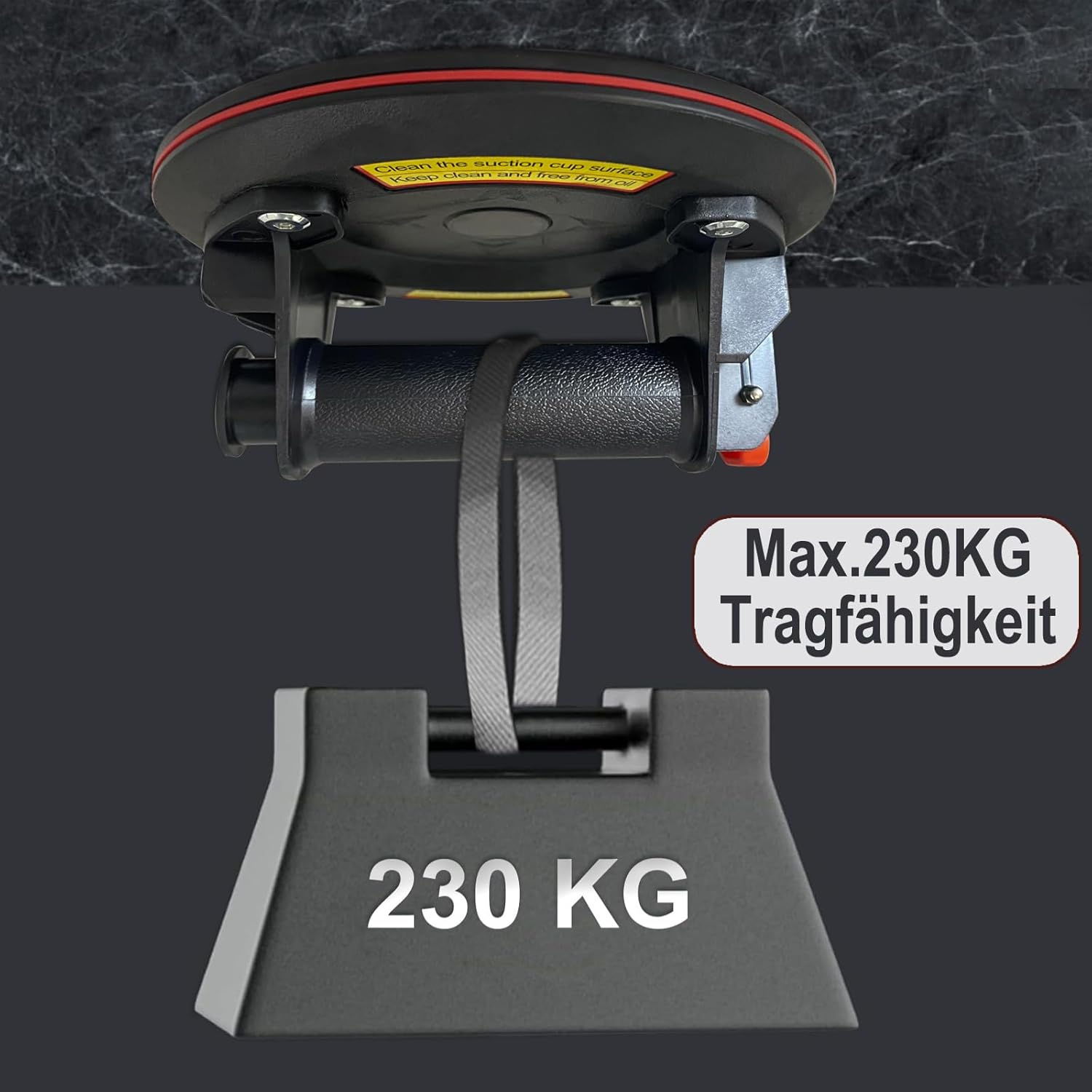 Detalle de TQPXZO Saugheber 2er-Set (8,2 Zoll) für Glas & Fliesen, Tragkraft bis 220 kg – mit Tragetasche/Werkzeugkasten