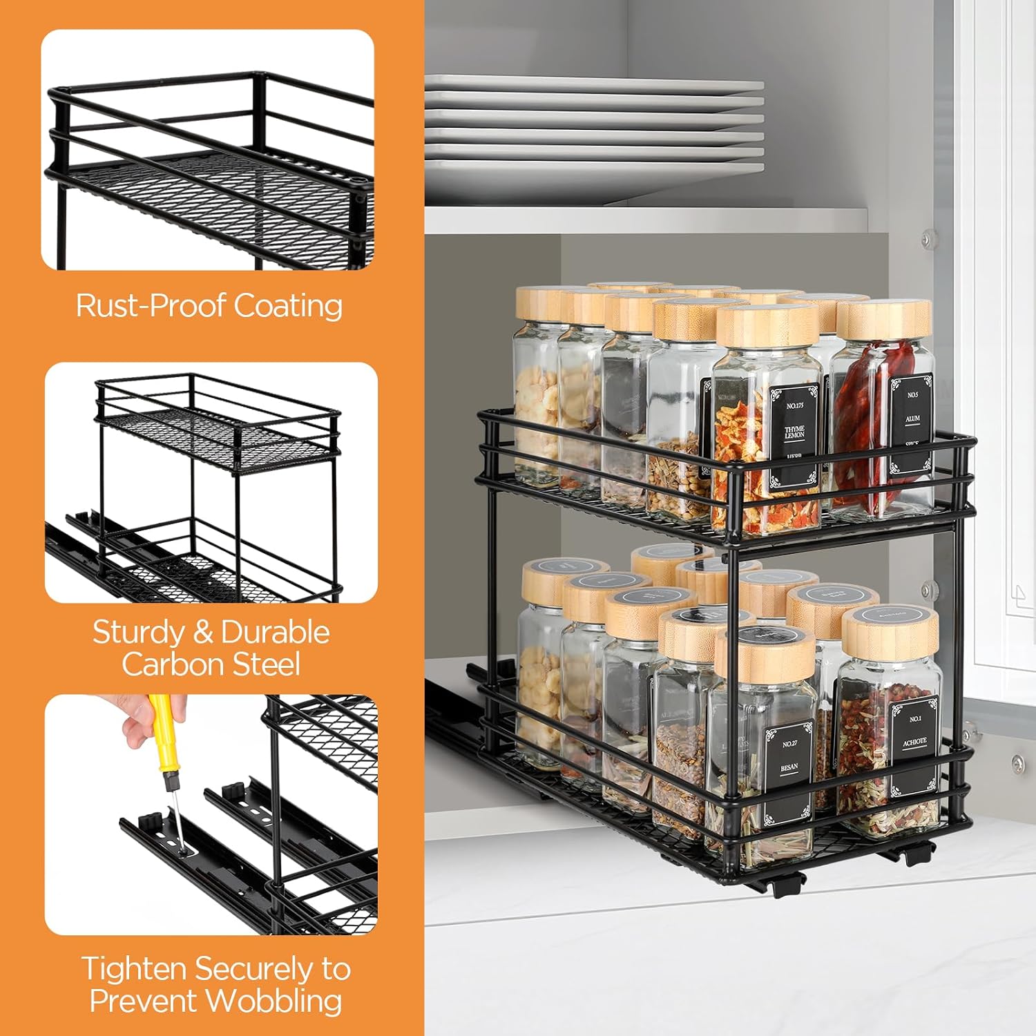 Thumbnail 2 de VINATO Organizador de Especias Deslizante 26x15x21,8