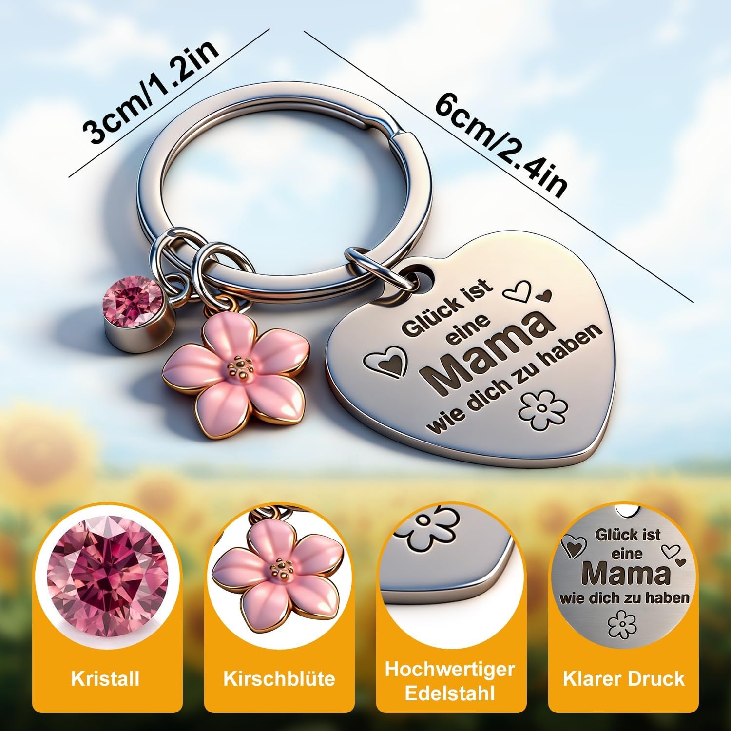Thumbnail 3 de Muttertagsgeschenke Set: 7OZ Lavendelkerze, Lichtbogen-Feuerzeug und gravierter Schlüsselanhänger