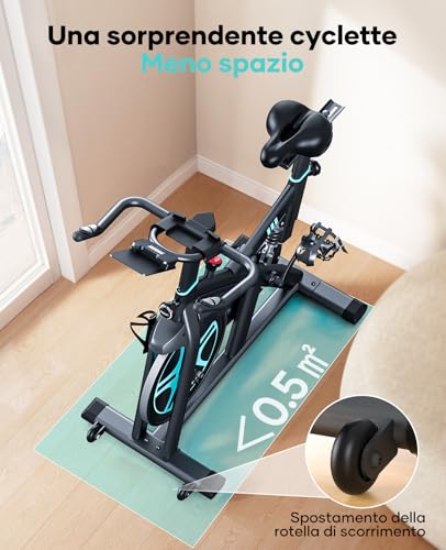 Thumbnail 8 de Toputure Cyclette da Casa con App – 100 Livelli di Resistenza, Volano 15 kg e Sistema di Ammortizzazione