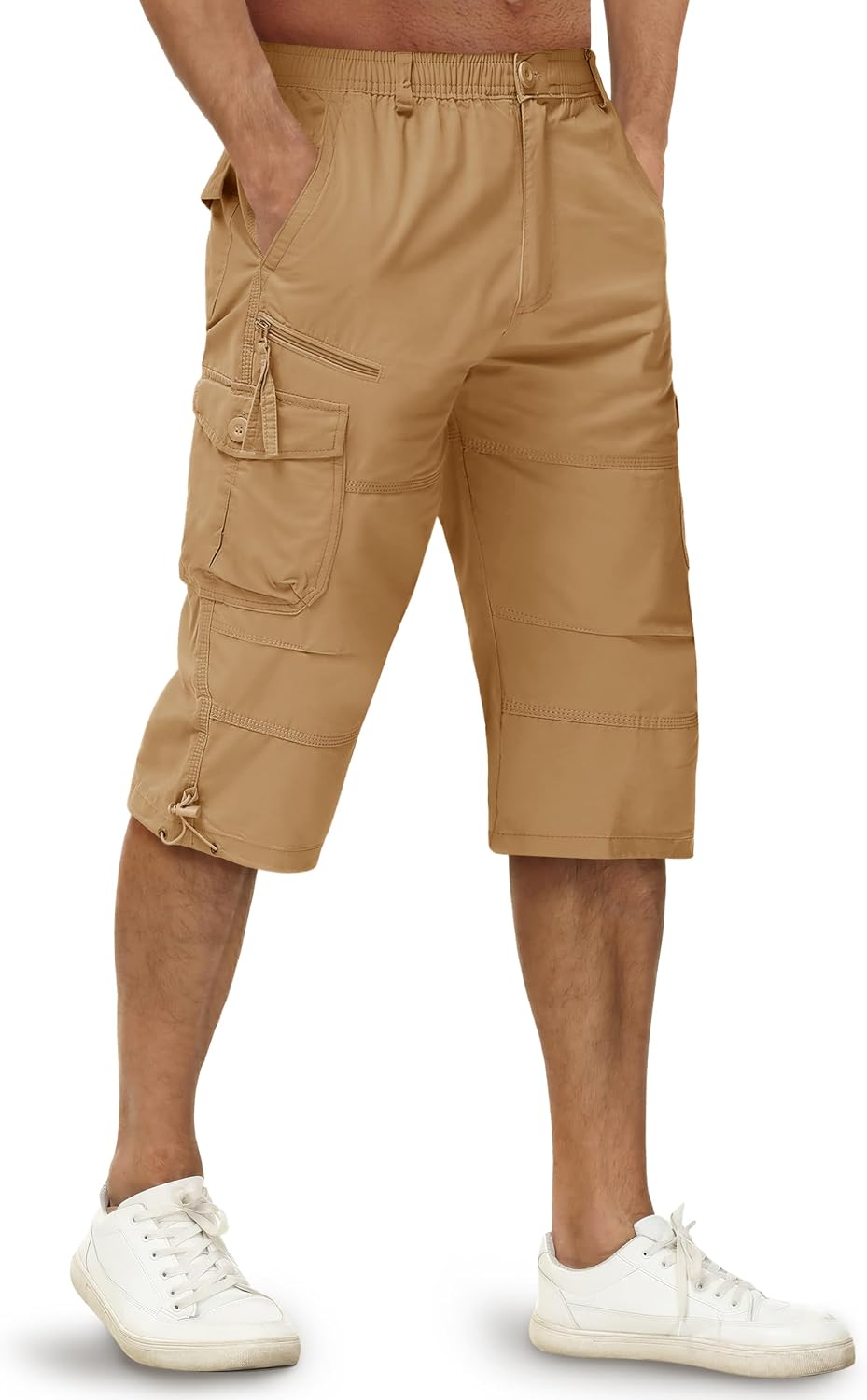 Thumbnail 6 de TACVASEN Men's 3/4 Length Cotton Cargo Shorts with Multi Pockets