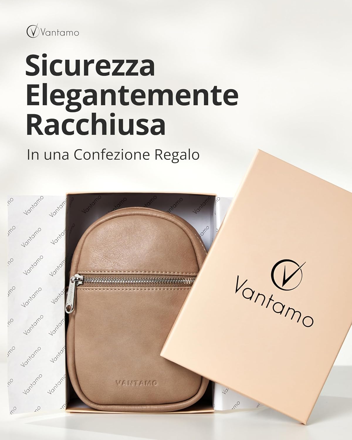 Thumbnail 5 de Vantamo Tracolla crossbody da donna in pelle vegana con blocco RFID e clip antifurto