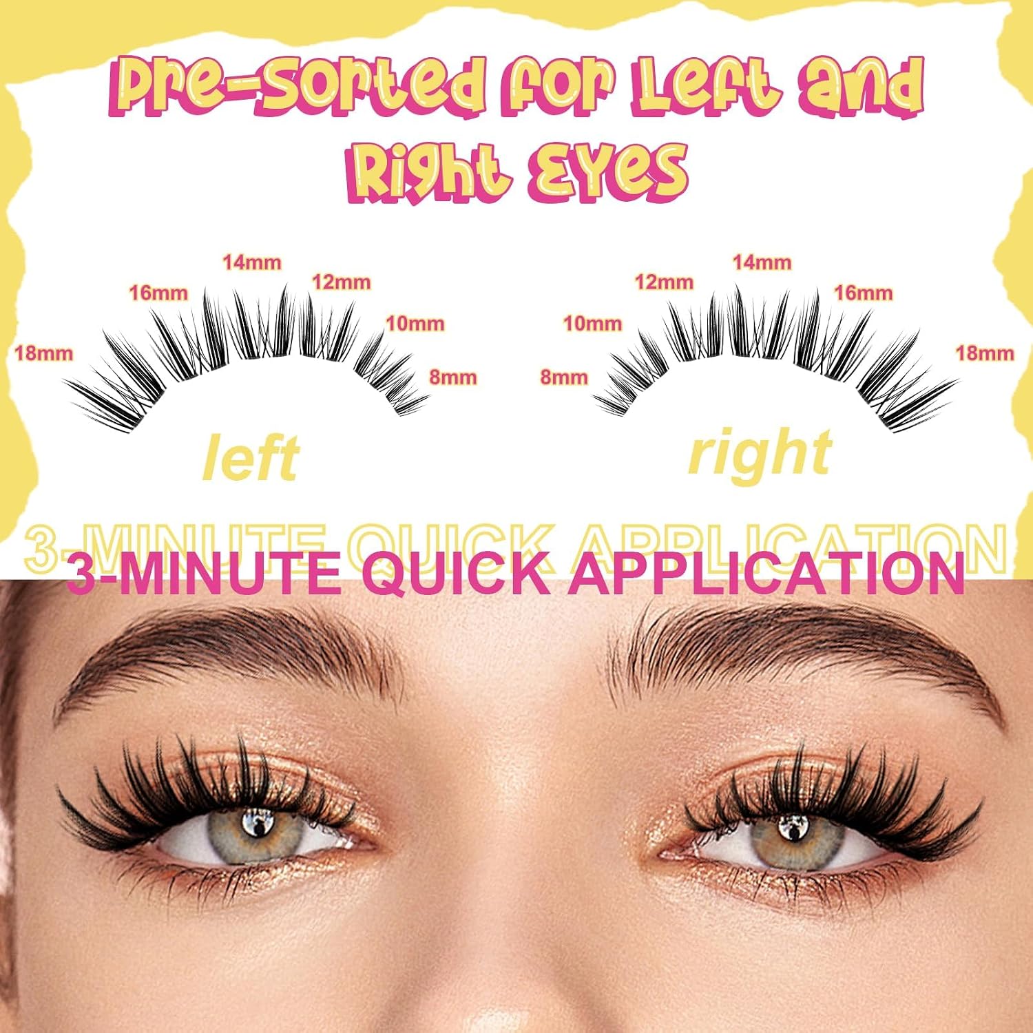 Detalle de WiWiLINK Lash Clusters, 8-18mm