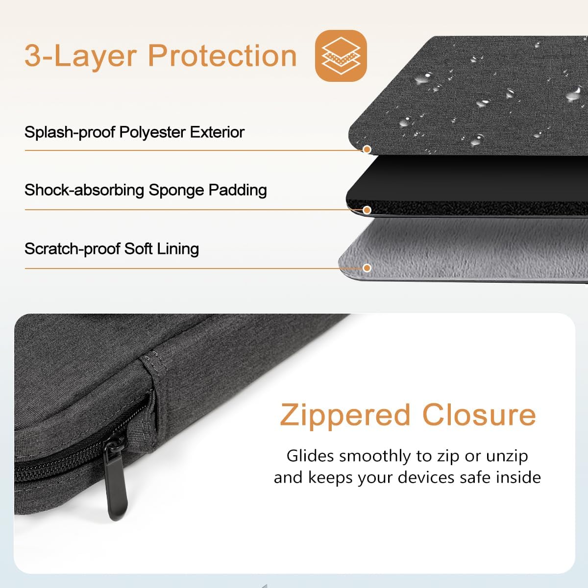 Detalle de TiMOVO Laptop Sleeve Bag for MacBook Neo 13-inch (2026 Model A3404) – Black & Grey