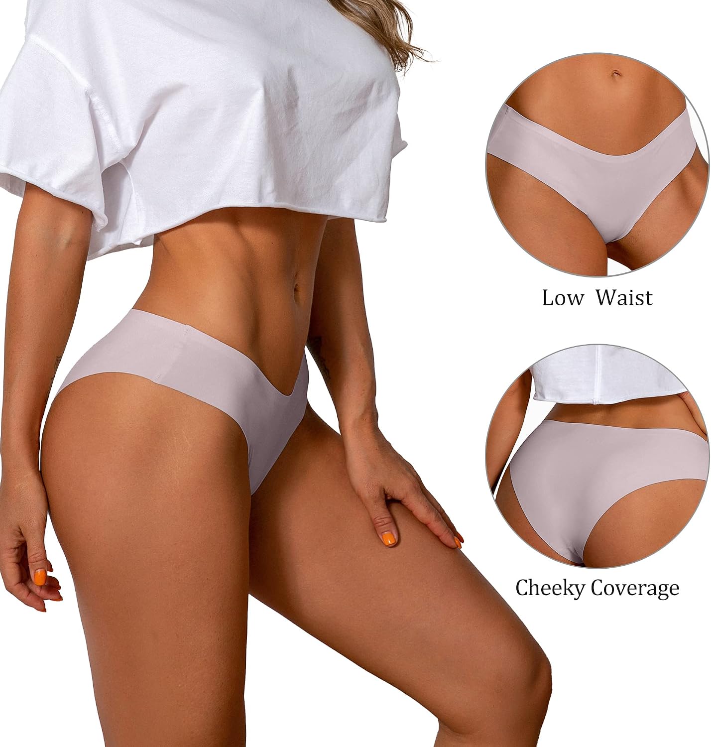 Detalle 2 de SHARICCA Damen Unterhosen Nahtlos Atmungsaktiv Hipster – Mehrpack, unsichtbare Bequemlichkeit