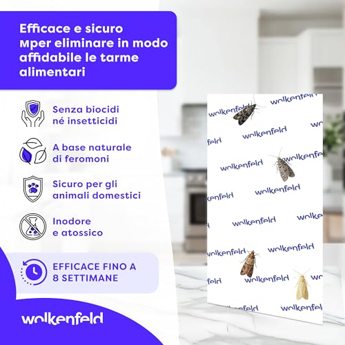 Detalle de Wolkenfeld Trappole Farfalline Alimentari Adesive 12x – Monitoraggio Naturale in Dispensa