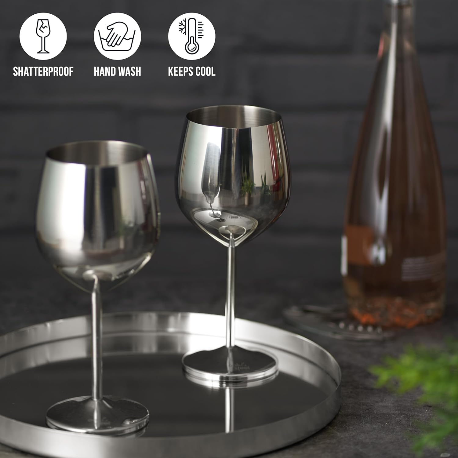 Thumbnail 2 de Oak & Steel - Copas de Vino Inoxidable para Celebrar 🍷