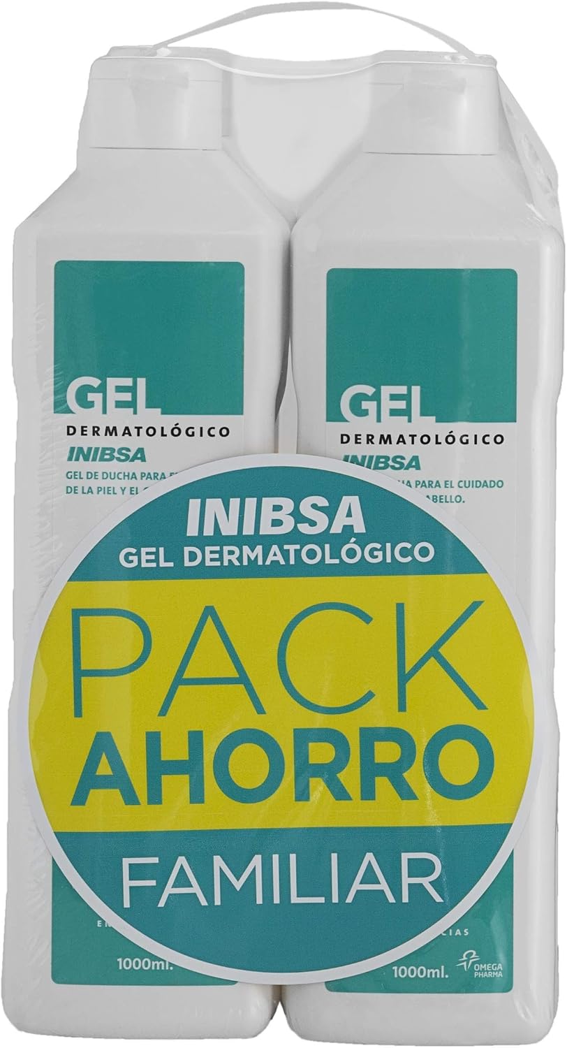 Thumbnail 1 de INIBSA Gel de baño dermatológico (pack 2 x 1 L) para cuidado de piel y cabello