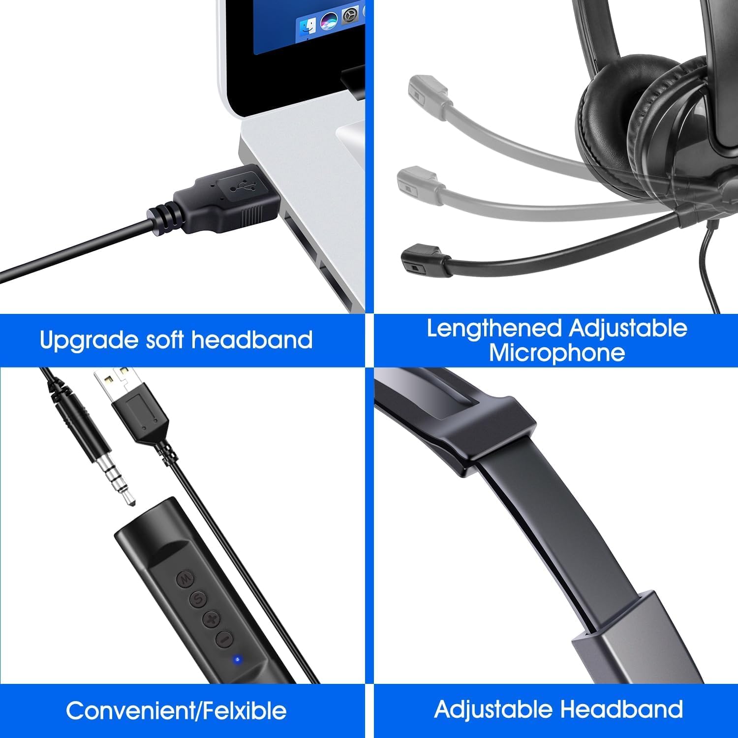 Thumbnail 5 de USB Headset with Microphone 2.5M