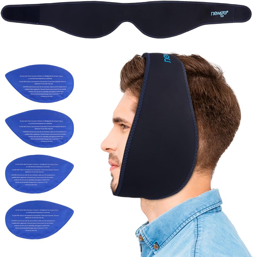 Detalle de NEWGO Noir- Wisdom Teeth Ice Pack Head Wrap with Four Hot-and-Cold Gel Packs