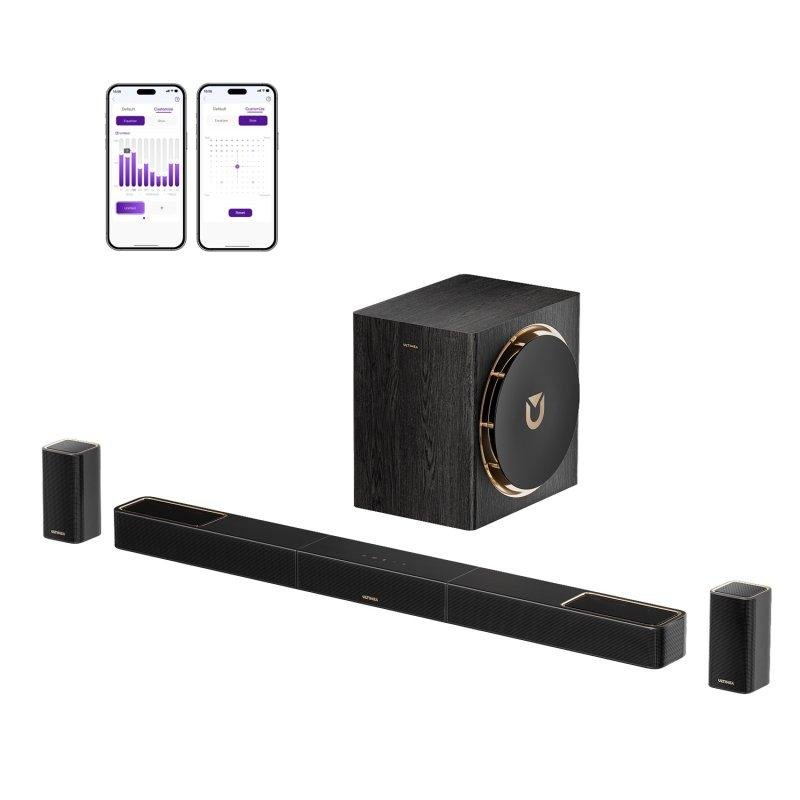 Detalle de Barra de Sonido Ultimea Skywave X50 5.1.4 760W: Dolby Atmos, eARC y Sonido Inmersivo