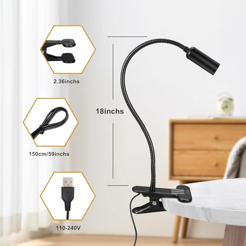 Thumbnail 3 de Hifree Lampada da Lettura con Clip in Alluminio – LED, braccio flessibile, memoria luminosità