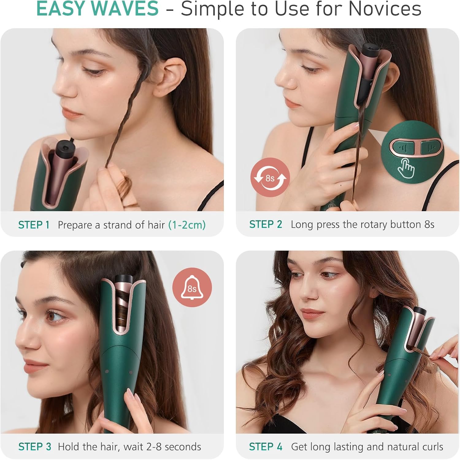 Thumbnail 2 de Janelove Automatischer Lockenstab 4 Temperaturstufen 💇♀