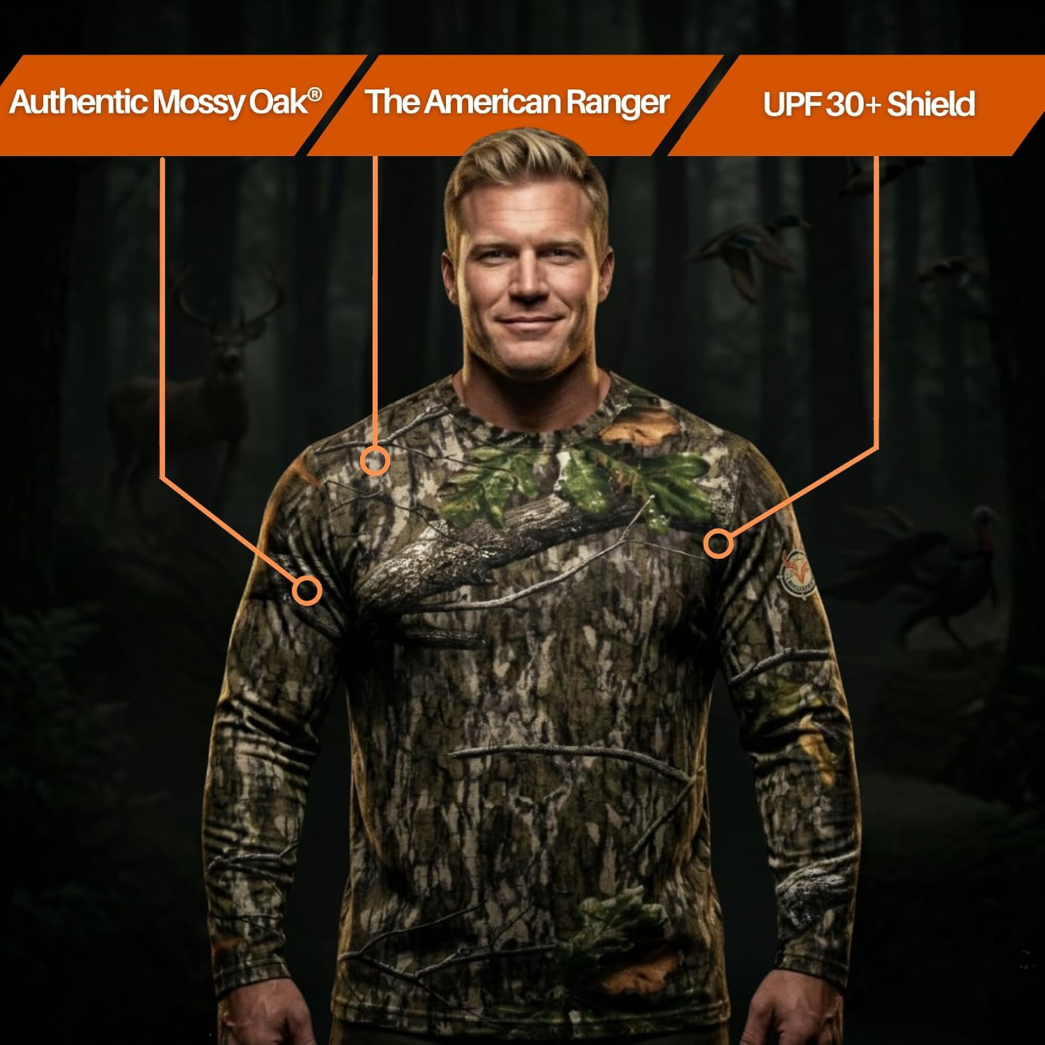 Detalle de Mossy Oak Long-Sleeve Hunting Shirt Cotton Blend