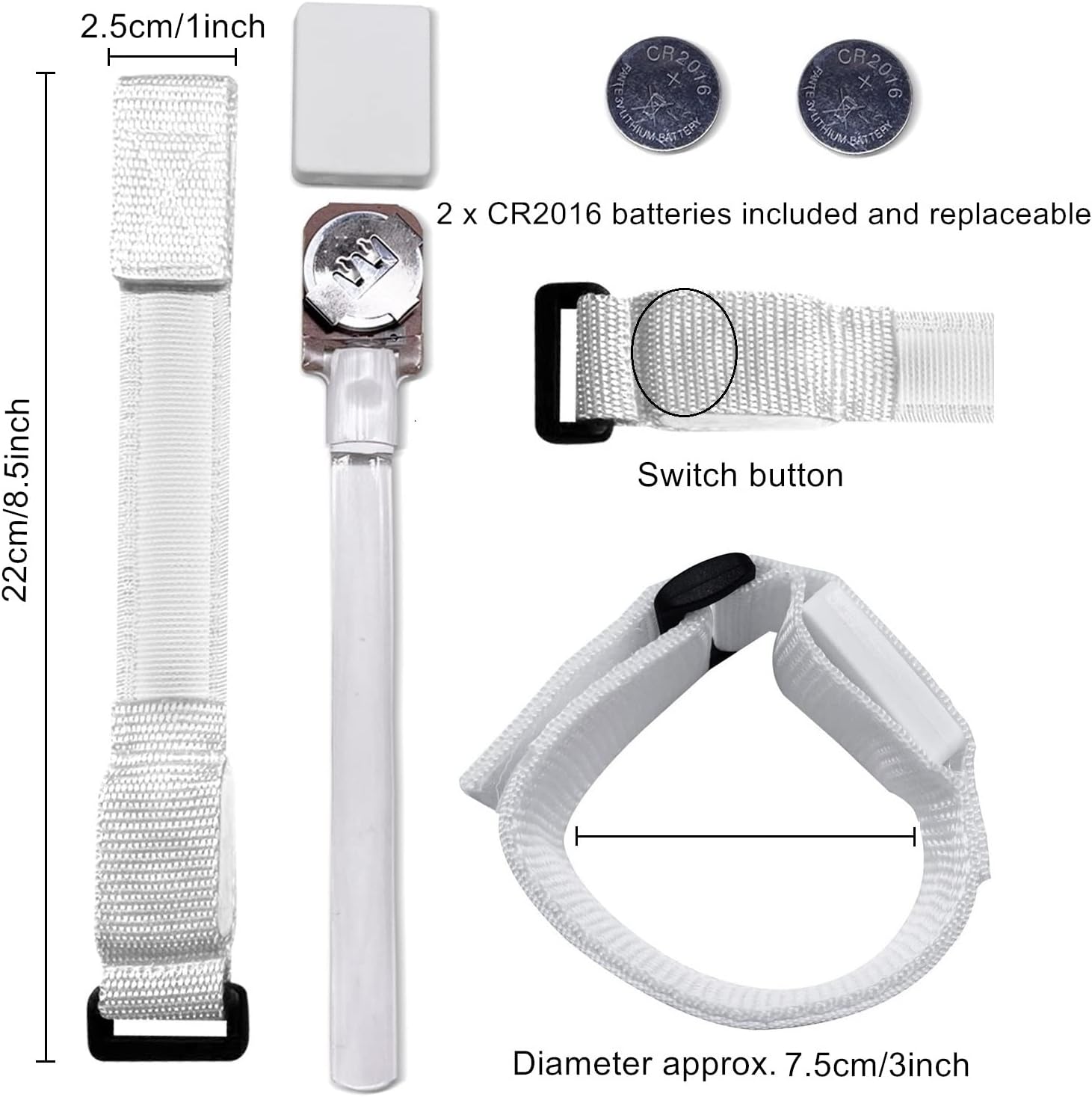 Detalle de M.best 8 Stück LED Light Up Armbänder – Glühen im Dunkeln, Vielseitige Party-Accessoires