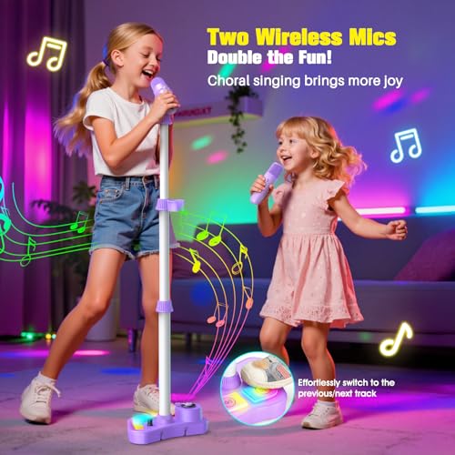 Thumbnail 1 de Dislocati Micrófono para Niños con Altavoz (Morado) – Altura ajustable y conexión inalámbrica