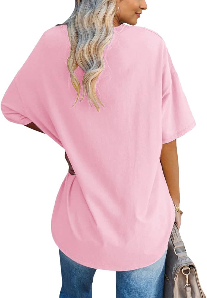 Thumbnail 1 de Ebifin Oversize T Shirt Damen Vintage – Los Angeles Style, Kurzarm, Rundhals