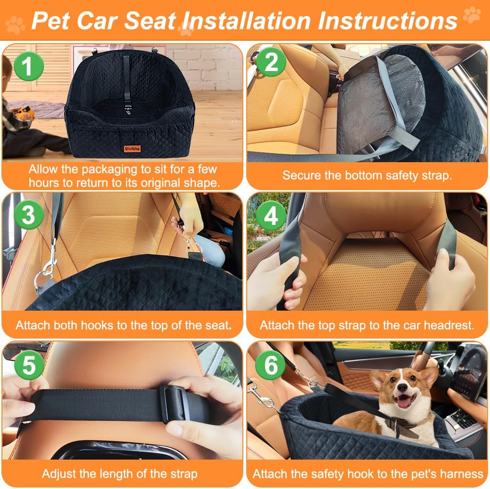 Detalle 2 de Vivifying Hundeautositz 48×45×35 cm für kleine Hunde
