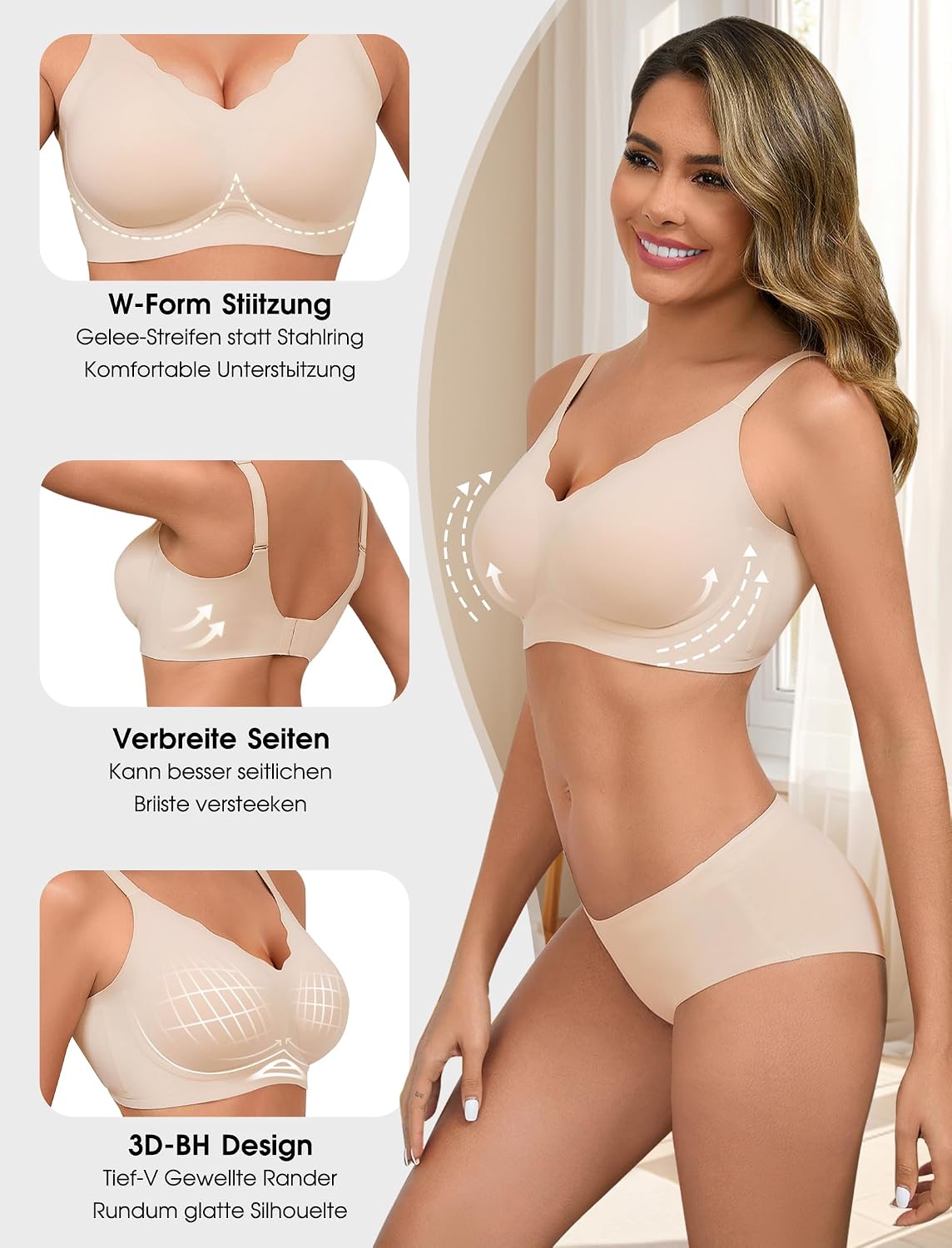 Thumbnail 1 de Vtelor Bügelloser BH Damen (Soft Support) mit Push-up-Effekt & nahtlosem 3D-Cup