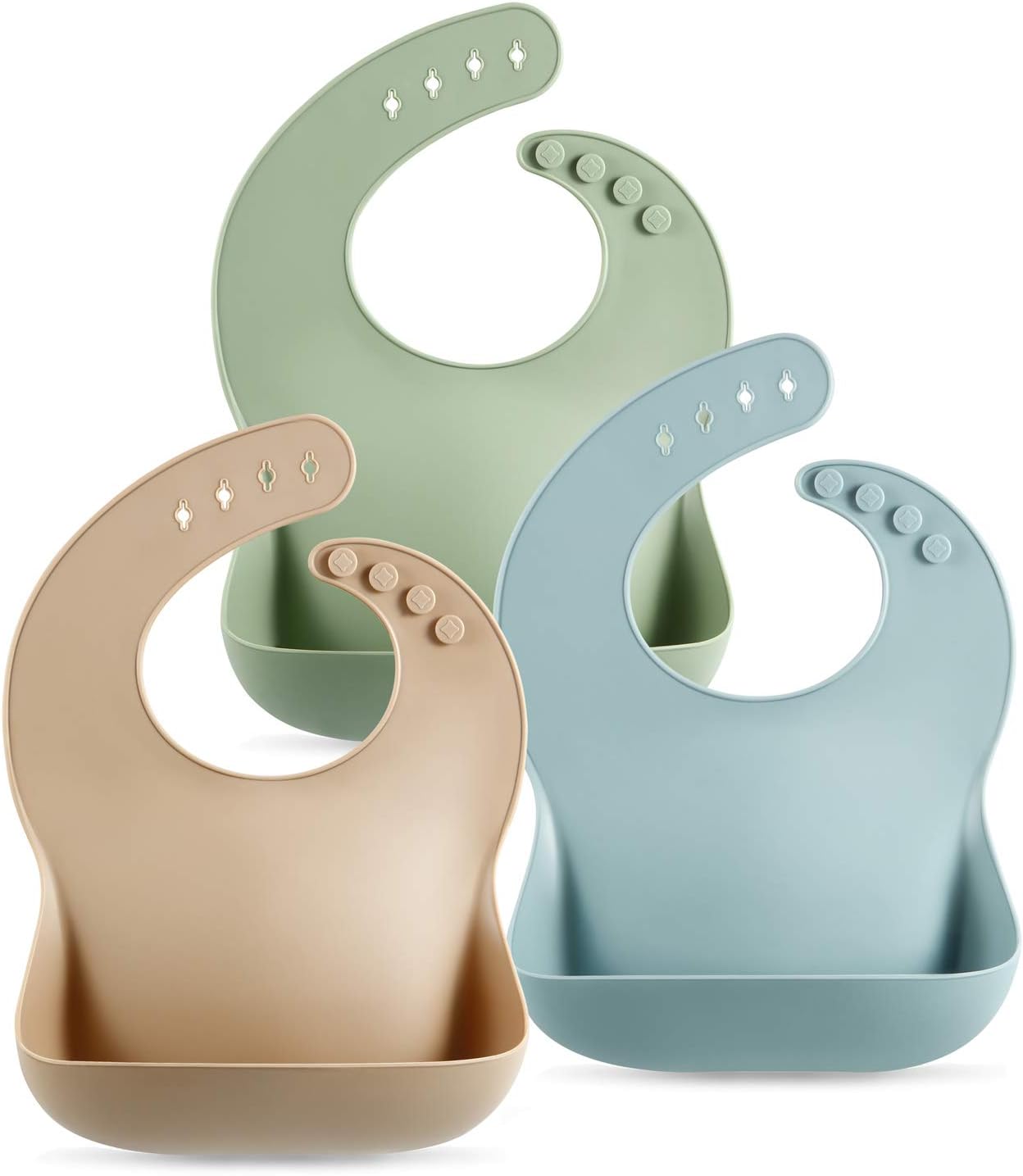 PandaEar Silicone Baby Bibs Set 3 for 10–72 Months