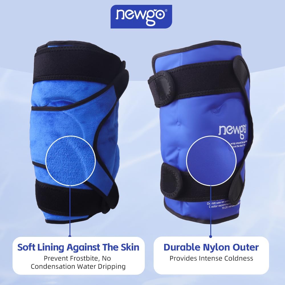 Thumbnail 3 de NEWGO XXXL Gel-Kühlmanschette für das Knie – wiederverwendbare Kältebandage mit 3 verstellbaren Bändern
