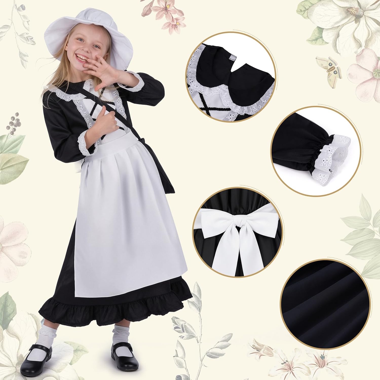 Detalle de MELAND Victorian Costume Girl for Ages 5-13