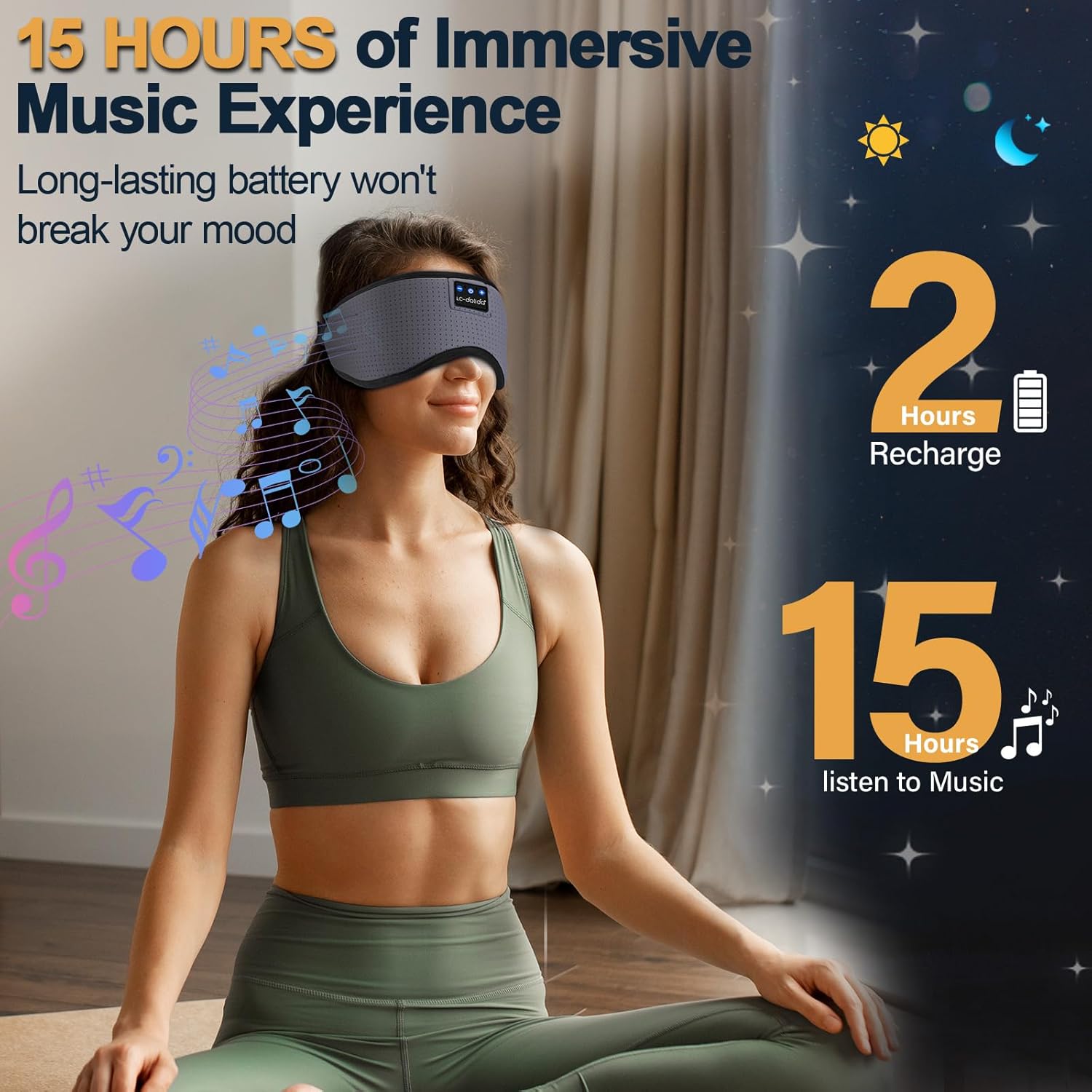 Thumbnail 3 de LC-dolida Bluetooth Sleeping Headphones Eye Mask
