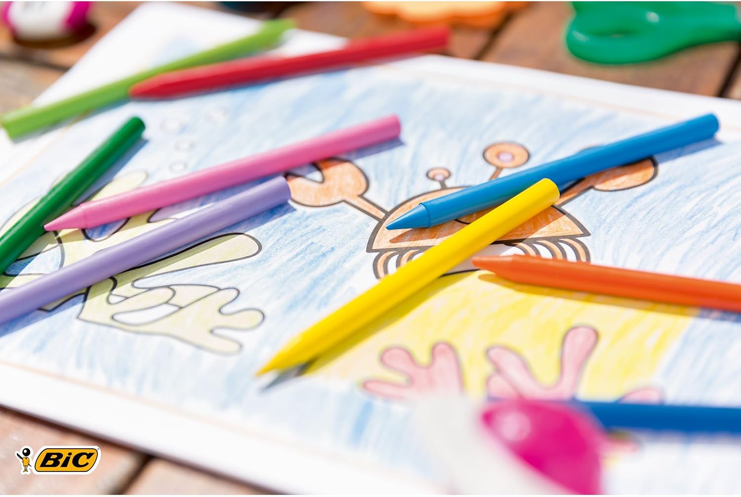 Detalle de BIC Plastidecor kritor, 18-pack med blandade färger i pappask