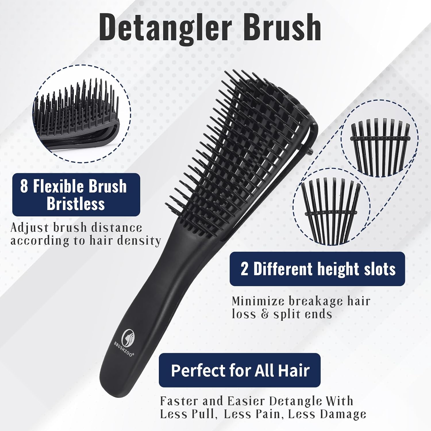 Detalle 2 de BRUSHZOO Hair Brush Set, 9-Row Brush