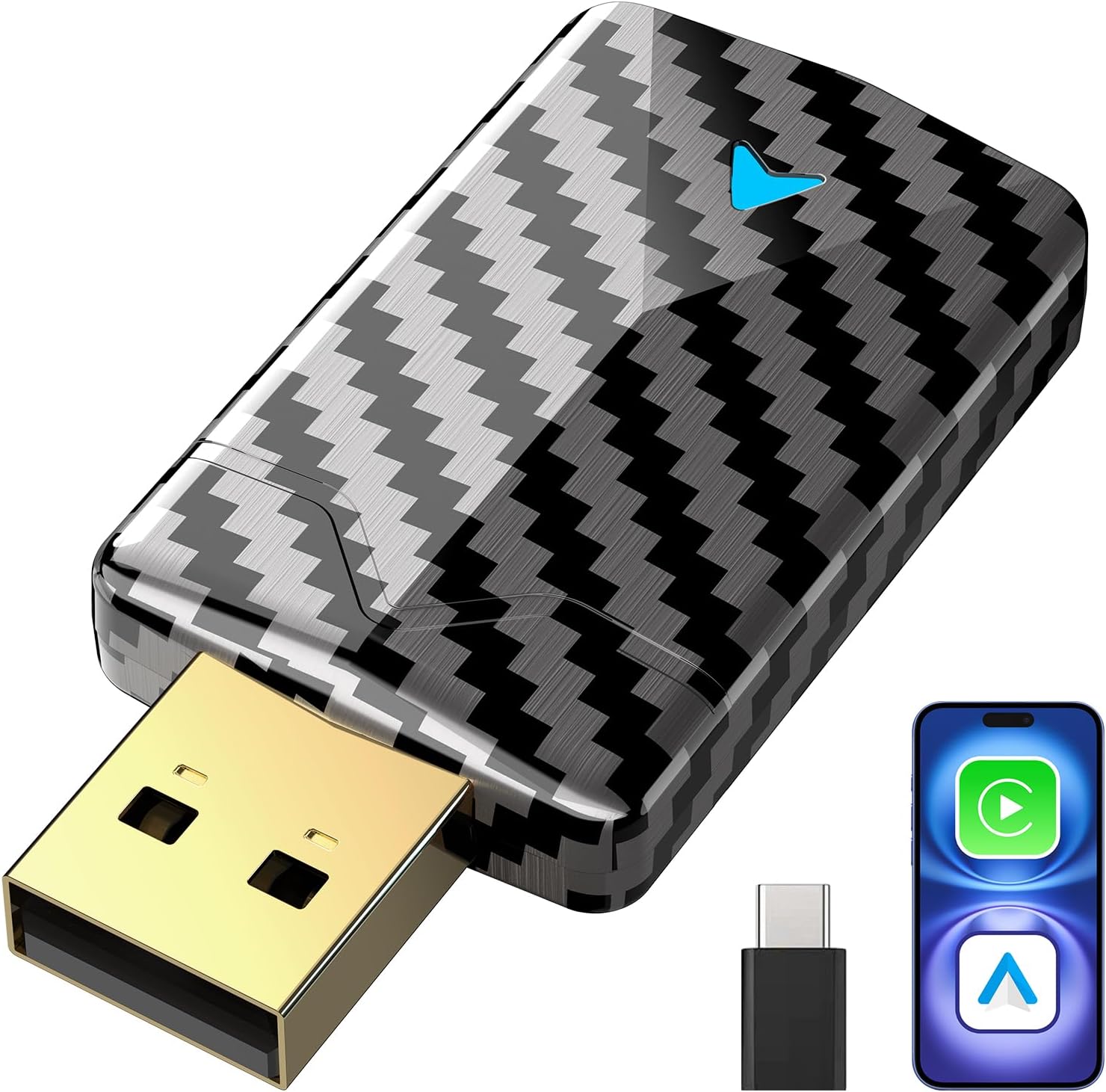 Detalle de Mini CarPlay Wireless Adapter – Kabel los, CarPlay/Android Auto frei von Kabelsalat