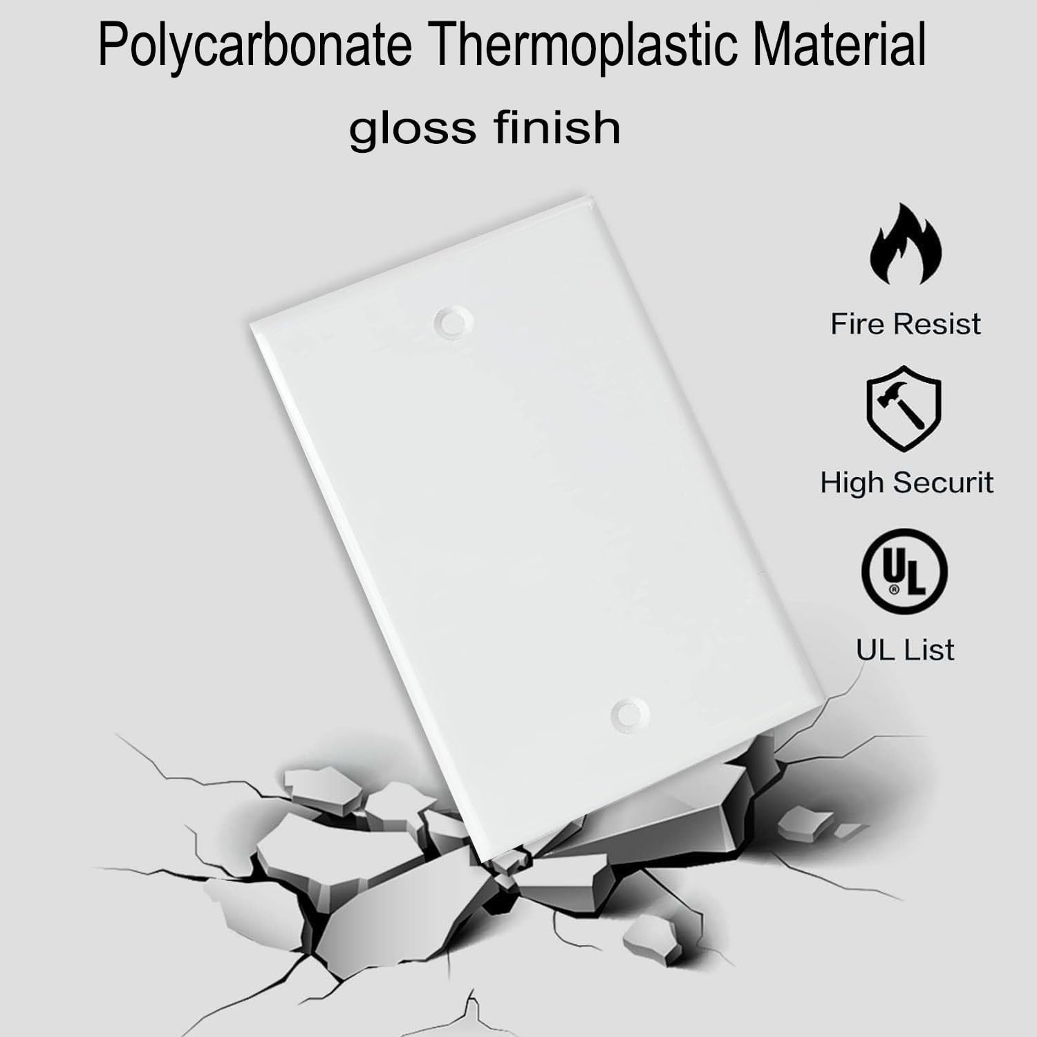Detalle de ZEFTV Blank Wall Plate, Thermoplastic
