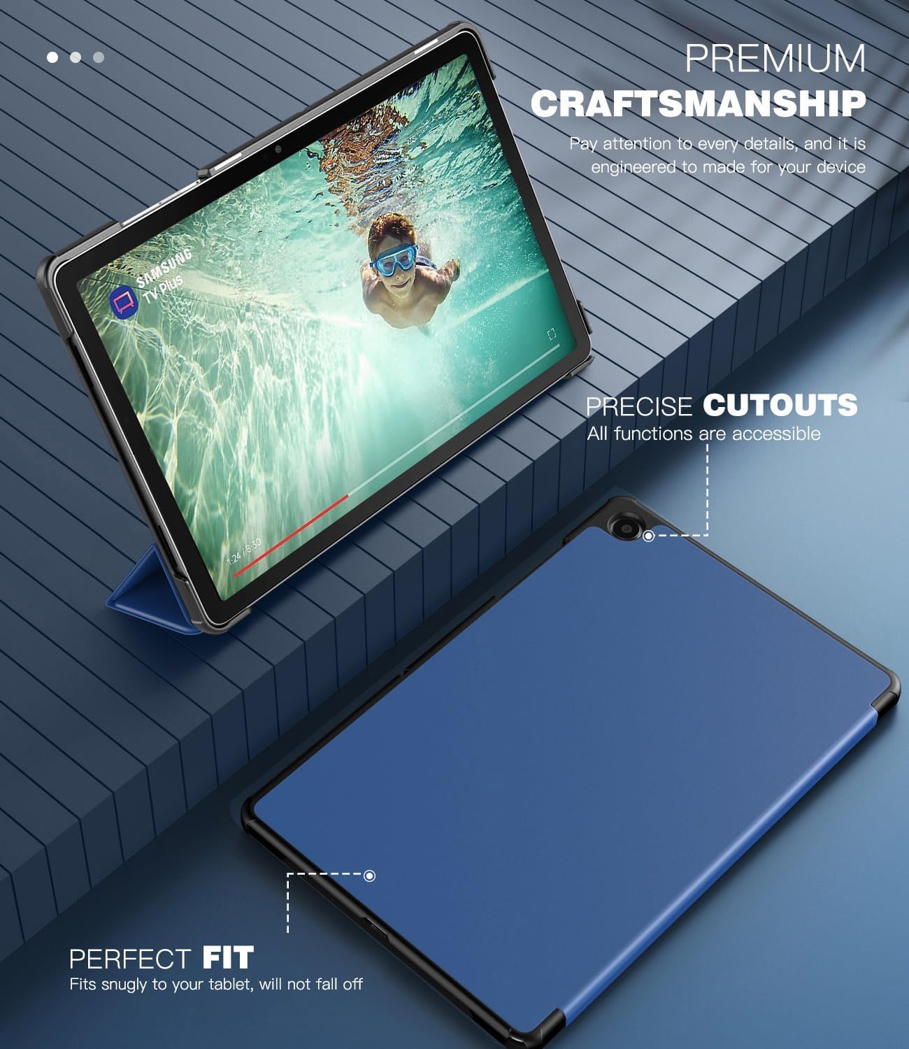 Thumbnail 3 de TiMOVO Slim Case for Samsung Galaxy Tab A11+ / A9+ 11" with Auto Wake/Sleep – Navy Blue