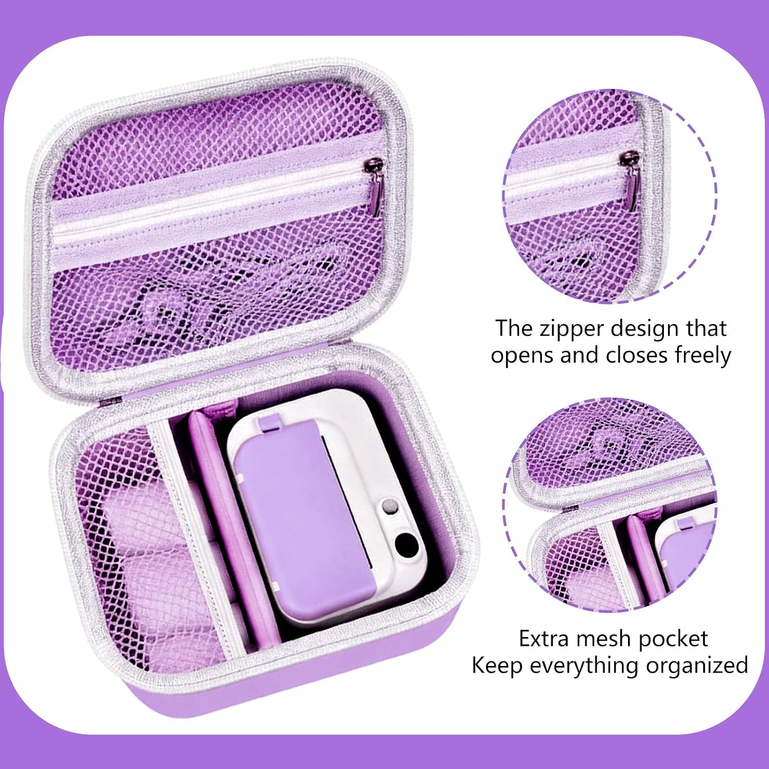 Thumbnail 4 de Kids Camera Case for Instant Print Cameras (Purple) – Fits ETIKEZ, Hangrui, HiMont and More