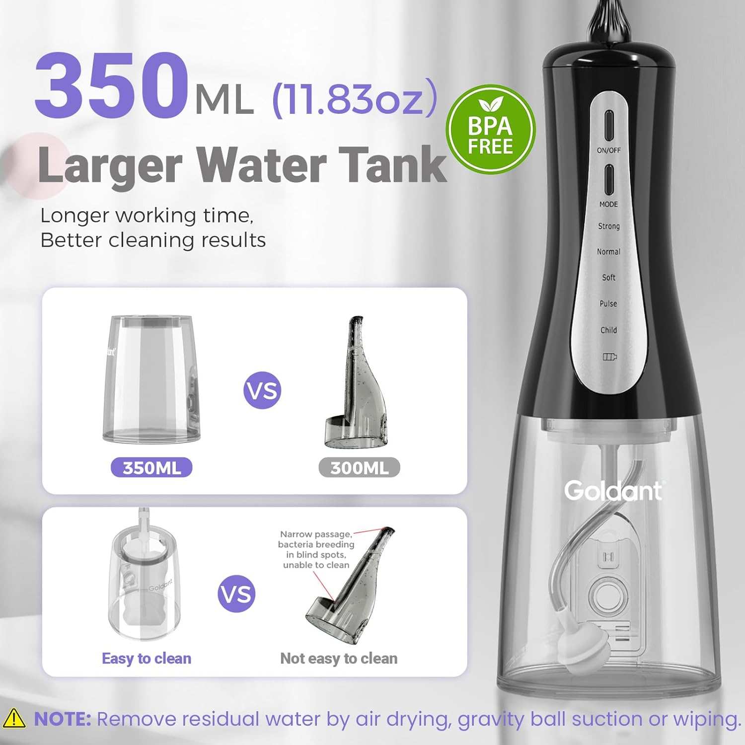 Thumbnail 1 de GOLDANT 350ML cordless water flosser