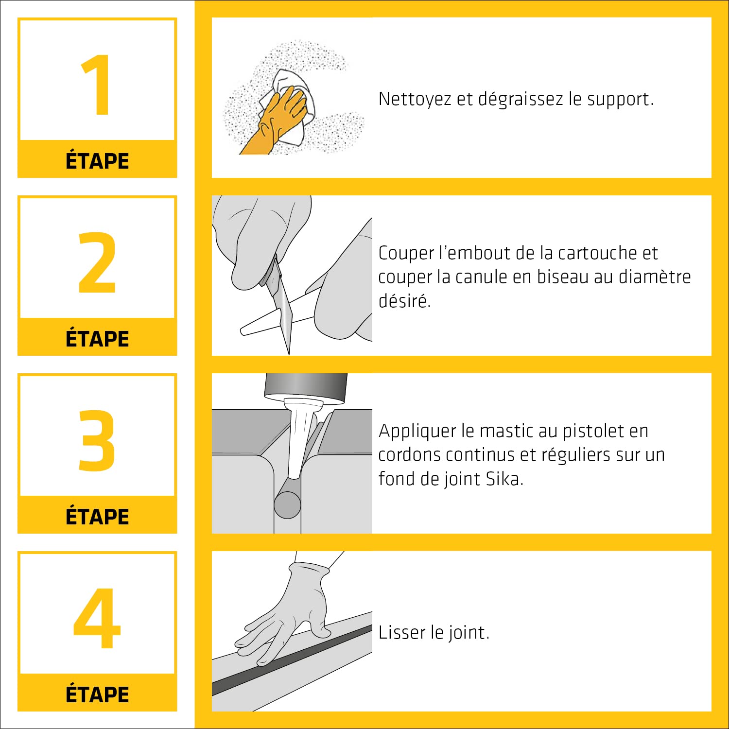 Thumbnail 4 de SikaSeal-185 Mastic Silicone Universel – Joint de construction transparent 300 ml