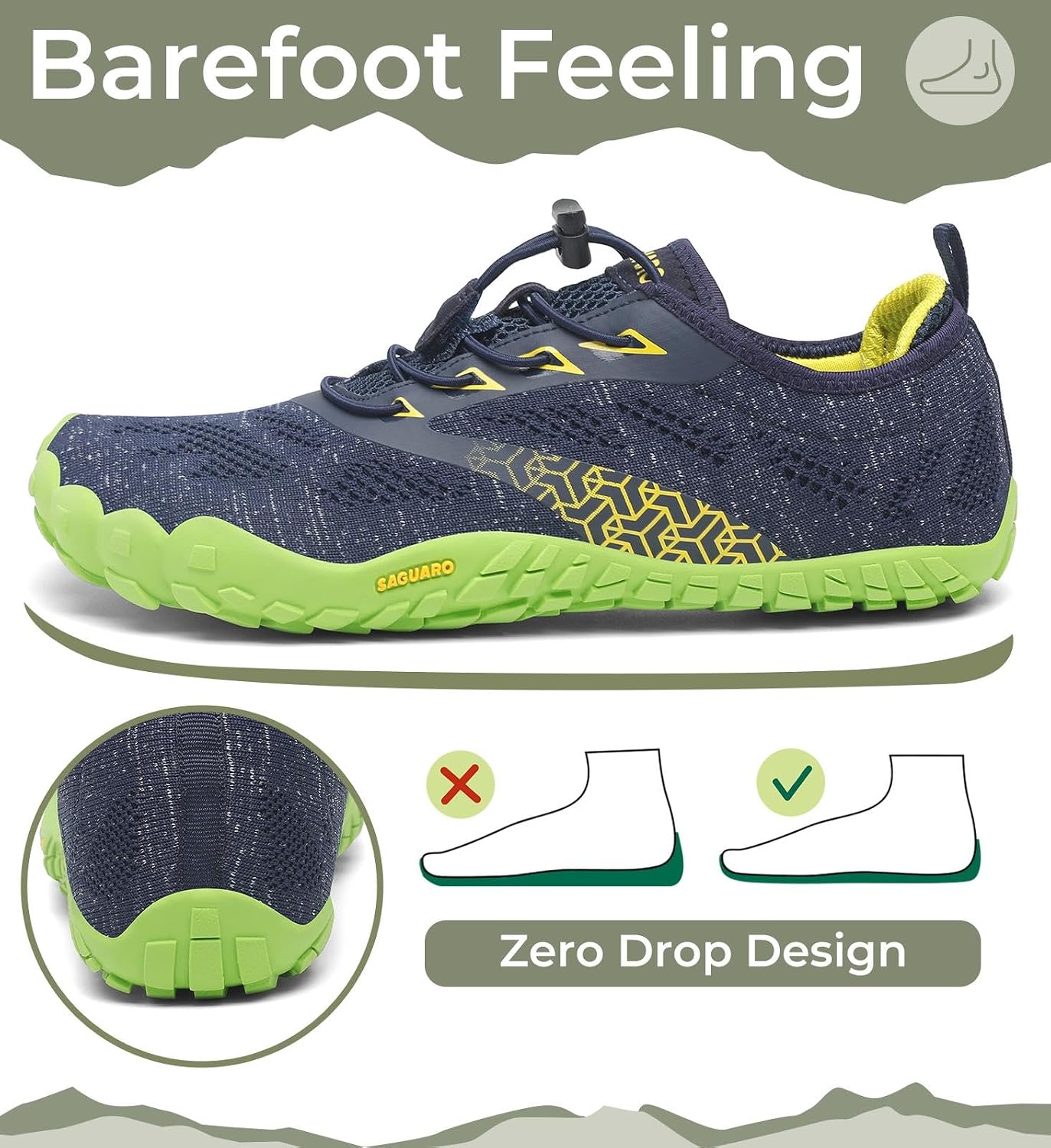 Detalle de SAGUARO Unisex Barfußschuhe für Indoor & Outdoor Fitness (Gr. 36–48)