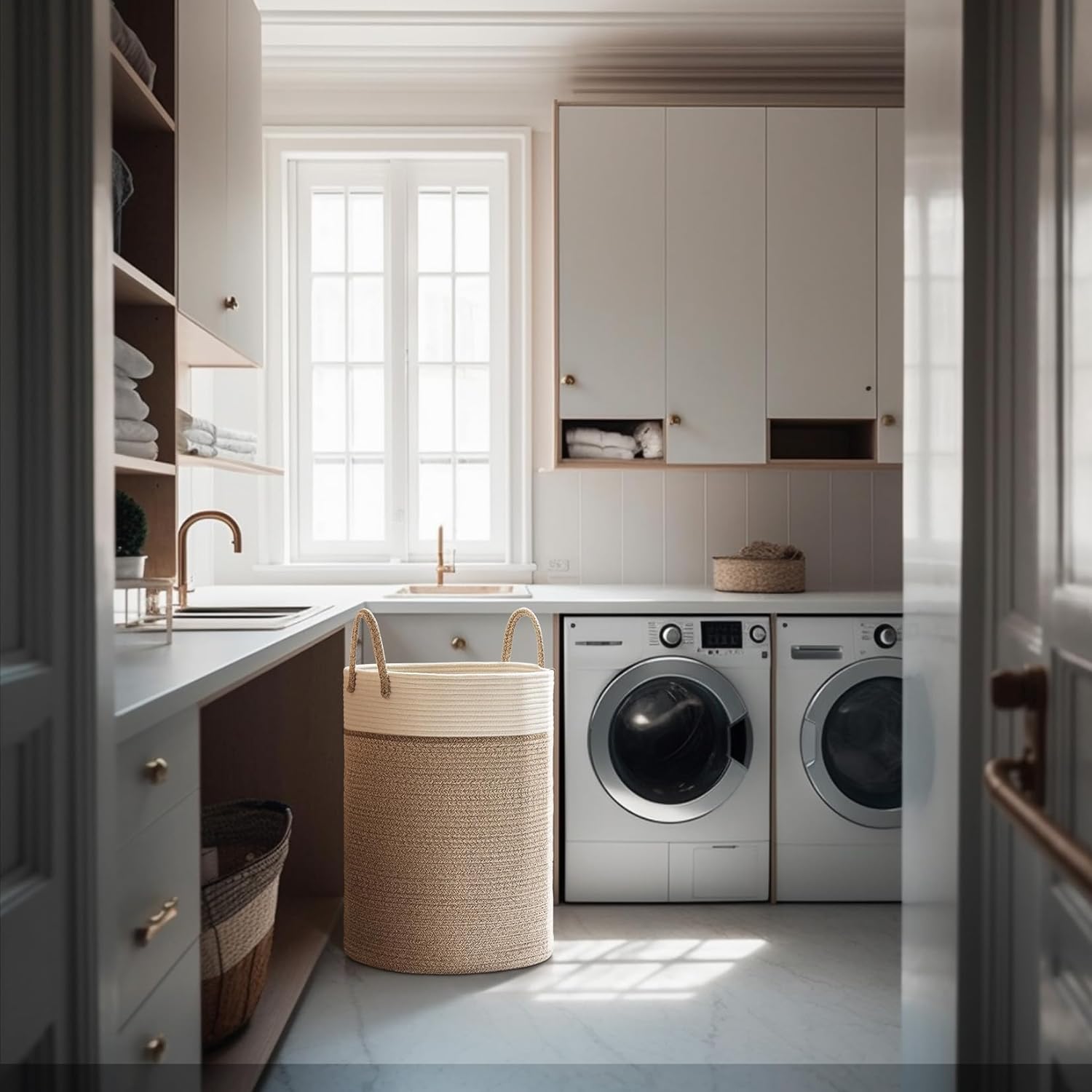 Thumbnail 3 de La Jolíe Muse geflochtener Baumwollseil-Korb L (58 l) – Wäschekorb, Decken-Organizer und Spielzeug-Aufbewahrung