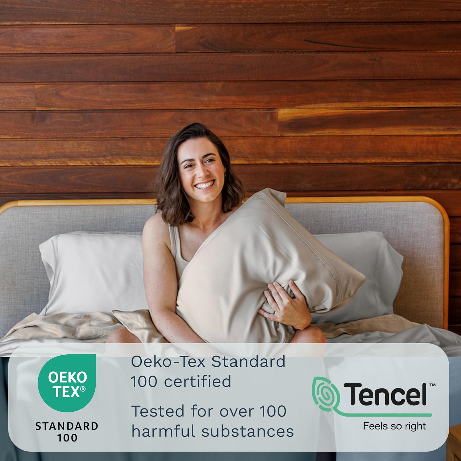 Thumbnail 2 de Olive + Crate Tencel Lyocell Eucalyptus Sheets, King 4-Piece Set in Gray Mist