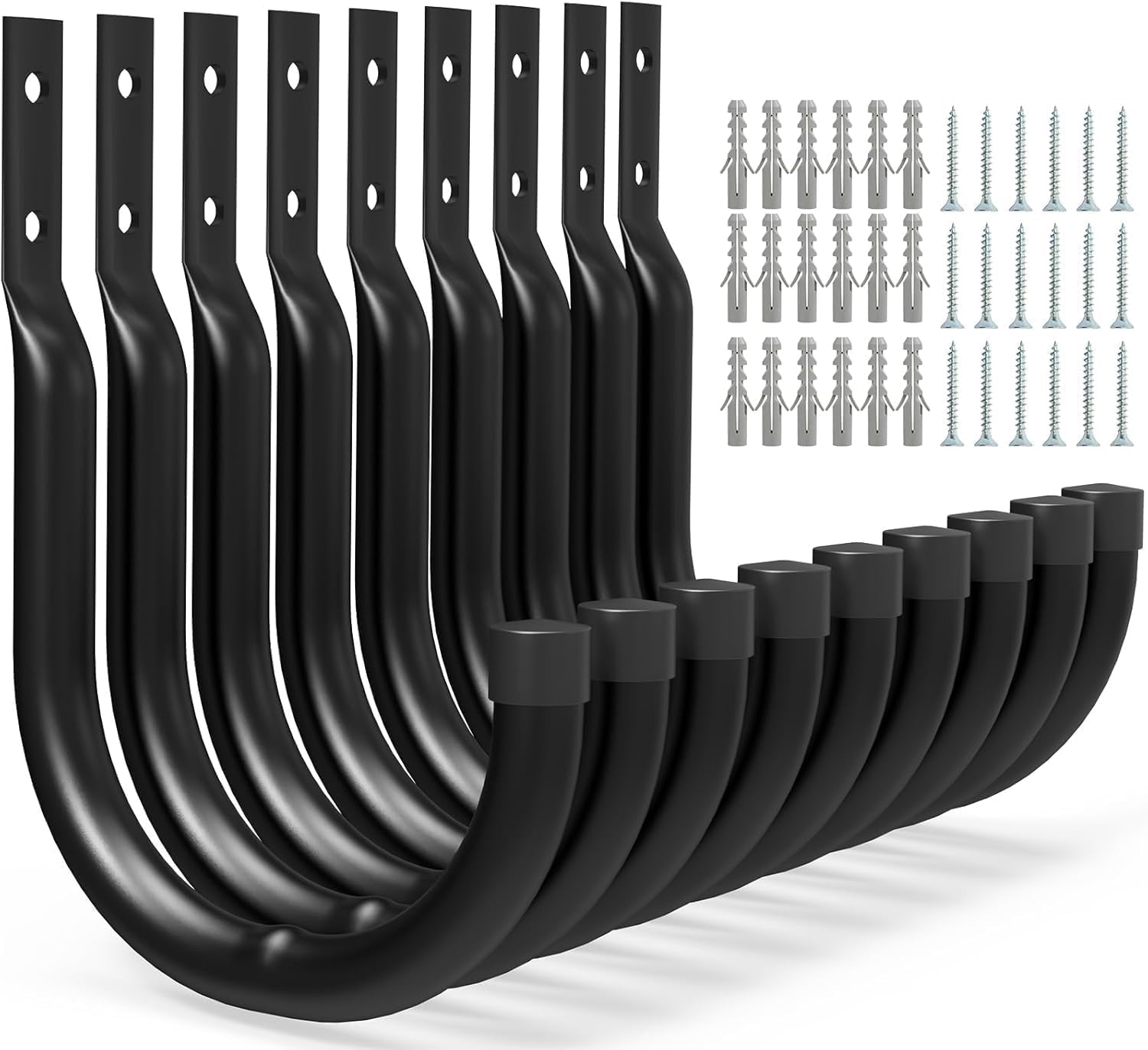 Kitmiido Heavy Duty Ladder Hooks (9-piece set) for garage wall storage