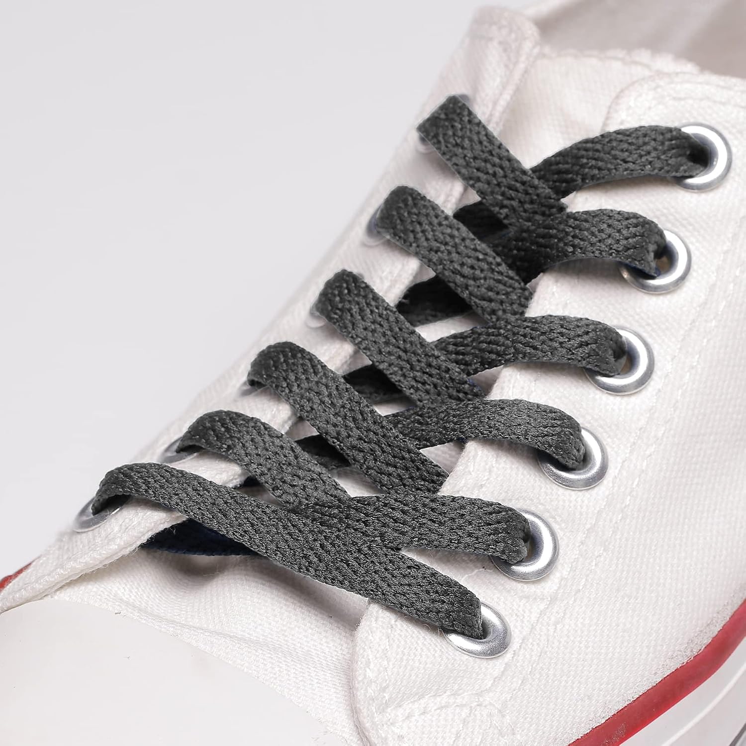 Detalle de CCSOFTIME Premium Flache Schnürsenkel 8 mm breit – langlebig, farbig und vielseitig für Sneaker & Turnschuhe